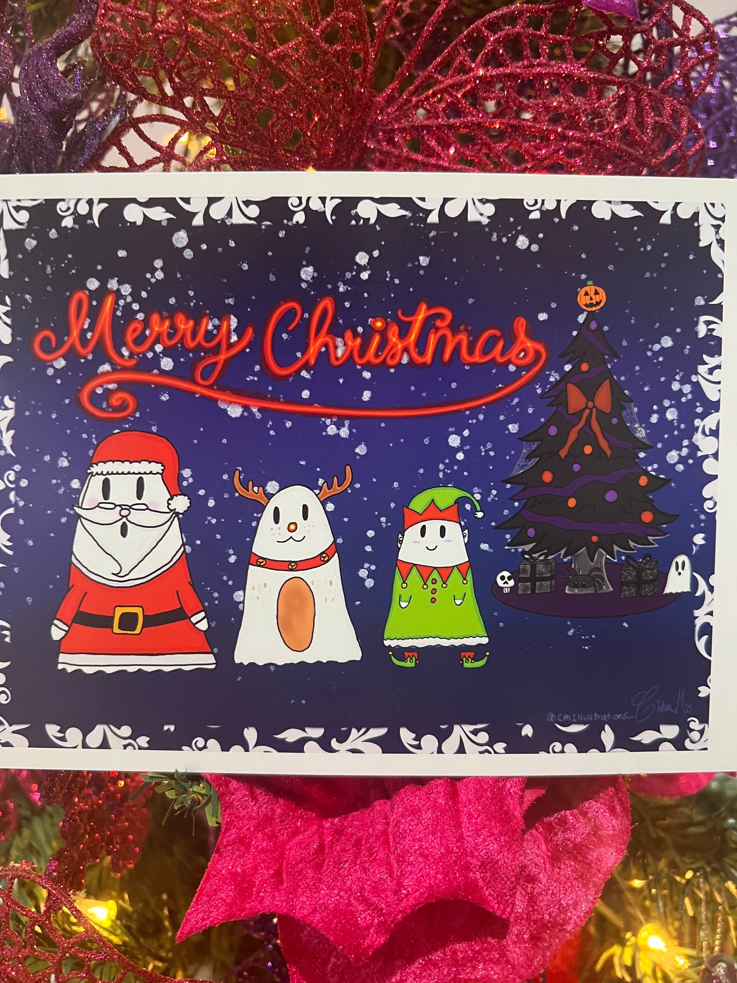 Ghost Christmas Print