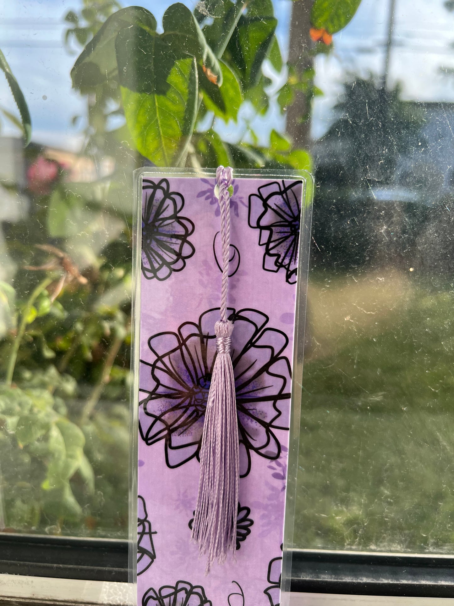 Purple Flowers Bookmark - NO CHARM