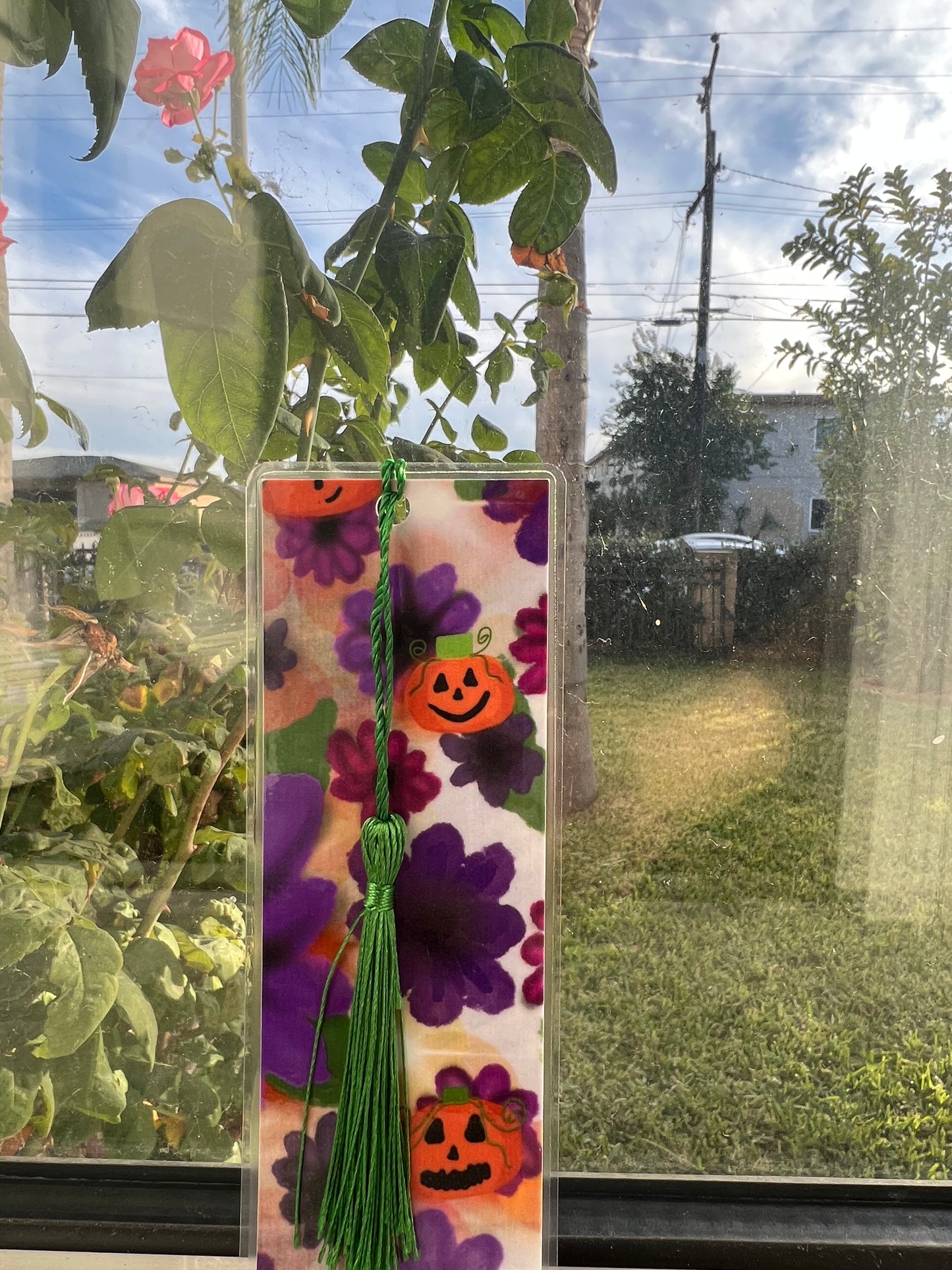 Halloween time Flowers Bookmark- NO CHARM